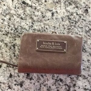 Bimba & Lola compartment leather brown wallet